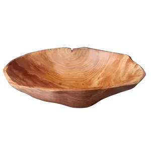 Tazón de Madera Clásico Ecológico Hecho a Mano para Servir, Tazón Redondo de Madera Natural para Frutas y Ensaladas para el Hogar - Product Image 4