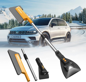 Qeepei 3-in-1 얼음 긁개 및 연장형 눈 솔, 조명 겸비 비상 눈 삽 - 차량 앞유리, 자동차 눈 제거 도구 - Product Image 4
