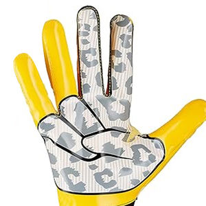 Gants de football américain en gros avec poignées adhésives, confortables, doux, antidérapants, à doigts entiers, avec sangle de poignet réglable, gants personnalisés - Product Image 4