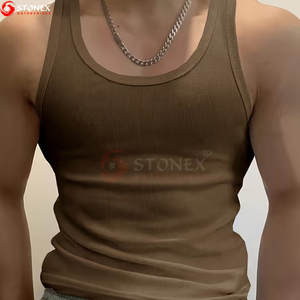 Vente en Gros Logo OEM Personnalisé Respirant Haute Qualité Polyester/Coton Sports Hommes Entraînement Gym Musculation Débardeur Gilet Singlet - Product Image 3