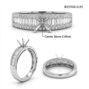 Bague de fiançailles en diamant pour femme, or blanc 18 carats, véritable diamant, bague de mariage, style classique - Product Image 4
