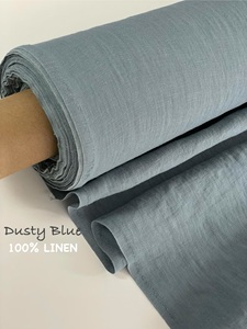 Vente en gros de tissu de lin français organique uni extra large 115 ''/292cm 100% lin poids moyen garçons coussins canapé tissé filles - Product Image 2