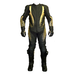 Combinaison de protection pour moto en cuir de vachette, design personnalisé, unisexe, GP Plus, coupe-vent, imperméable, anti-UV, pour motards. - Product Image 4
