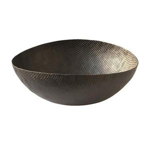 Bol de service en métal noir mat de style industriel, vente en gros, bol à nourriture irrégulier pour buffet et traiteur, bol central artisanal - Product Image 2