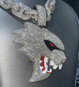 จี้เพชร hellcat สีขาวทึบ10K สไตล์ใหม่จี้เคลือบเพชรแนวฮิปฮอปทรงกลมแบบกำหนดเอง - Product Image 3