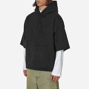 Boxy Fit Hoodie 420gsm de alta calidad peso pesado personalizado puff estampado sudaderas con capucha 100% algodón canguro bolsillo cordón sudaderas con capucha - Product Image 2