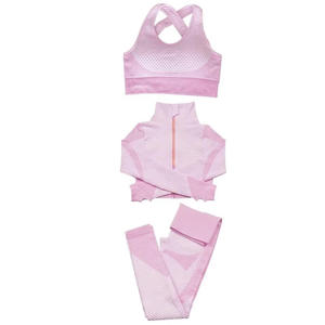 ชุดวอร์มเล่นยิมสำหรับผู้หญิงเสื้อกันลมแห้งเร็วและระบายอากาศพิมพ์โลโก้ได้ตามต้องการสำหรับใส่ออกกำลังกายโยคะชุดลำลอง - Product Image 2