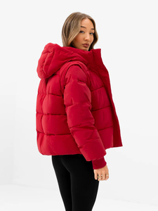 Respirant à capuche fermeture à glissière femmes hiver doudoune tailles personnalisées couleurs Logo coupe-vent 100% Polyester - Product Image 3