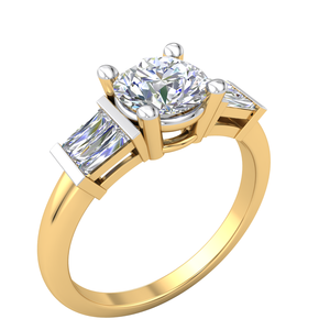 แหวนทอง14K สำหรับผู้หญิงพร้อม1.34Cts และความคมชัดของแล็บสีสำหรับปลูกเครื่องประดับเพชรที่ปลูกในห้องทดลอง - Product Image 1