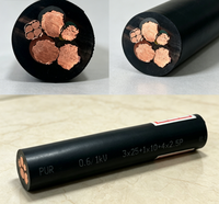 Câble d'alimentation flexible Huaqi PUR 3x25+1x10+4x2.5 0.6/1kV, conducteur en cuivre, gaine PUR multiconducteurs, câble de commande industriel