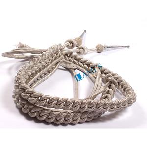 Fabricants en gros Cordon d'Aiguillette de cérémonie Cordon d'épaule Aiguillette uniforme à deux pointes en argent - Product Image 1
