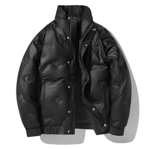 Veste d'hiver unisexe chaude en duvet de canard, col montant sans capuche, doudoune pour homme de haute qualité OEM - Product Image 1