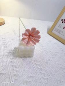 Decoración de Mesa con Flores de Rosa de Algodón Tejidas a Crochet, Ramo Artificial - Product Image 6