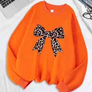 Nouveaux sweats à capuche imprimés décontractés pour femme 100% pull à col rond en coton biologique nouveau Design élégant sweats à capuche en gros - Product Image 2