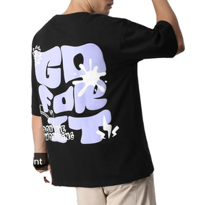 T-shirts pour hommes surdimensionnés Nouveau design Confortable Adult Fashion Wear OEM Service Dernier style Chemises baggy en coton - Product Image 3