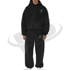 Logo personnalisé d'usine hiver à capuche hommes survêtements marque privée ensembles de survêtement tricot coton Premium Tech polaire deux pièces en gros - Product Image 5