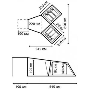 Carpas de Camping OEM para 6 Personas, Acogedoras para Disfrutar <span class=keywords><strong>del</strong></span> Amanecer y Atardecer, con 1 Sala de Estar y 2 Dormitorios, Gran Capacidad para Reuniones - Product Image 3