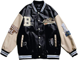 แจ็กเก็ตเบสบอลขนแกะสำหรับผู้ชายเสื้อแจ็กเก็ตเบสบอลสไตล์บอมเบอร์สไตล์นักศึกษาที่เหมาะกับเครื่องแบบของทีม - Product Image 4