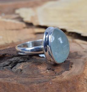 Sólido 925 plata esterlina Color verde aguamarina Natural piedra preciosa anillo hecho a mano joyería plata esterlina 925 anillo estampado joyería - Product Image 3