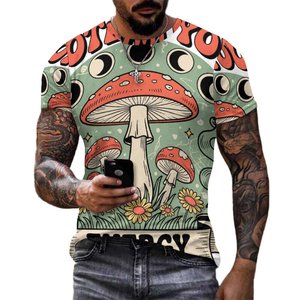 T-shirt décontracté en tricot à œillets, imprimé intégral, design personnalisé - Product Image 5