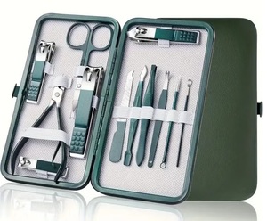Kit de manucure en acier inoxydable avec étui, coupe-cuticules, ciseaux, foil à ongles, logo personnalisé OEM - Product Image 1