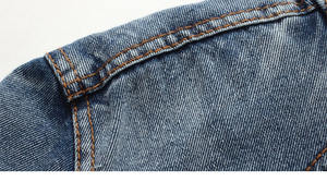 Veste d'hiver pour homme en solde, en denim épais avec doublure en polaire, chaude, boutonnée, imperméable et respirante - Product Image 3