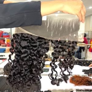 Extensiones de Cabello Natural de Alta Calidad, Color Negro Rizado, con Frontal y Mechones para Hacer Pelucas - Product Image 4