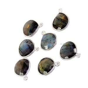 จี้หินลาบราดอไรต์สีเงินสเตอร์ลิง12มม. ประดับอัญมณีธรรมชาติ - Product Image 1