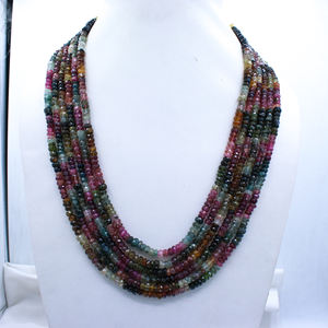 Vente 2024, collier de perles de pierres précieuses naturelles multicolores facettées rondes, pierres de guérison, prix de gros, bijoux pour femmes - Product Image 1