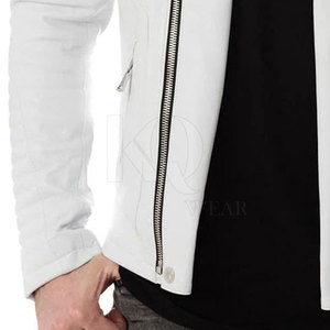 Veste en cuir pour homme grande taille en gros, utilisation en extérieur, réversible, respirante, col montant, logo frontal, nouveau design - Product Image 5