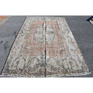Vintage Turkish Rug, Large 5.5x8.8 ft (169x267 cm) Rug, <b>Brown</b> Persian <b>Wool</b> Rug - Product Image 5