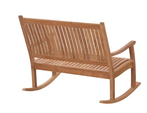 เก้าอี้โยกไม้สักสไตล์จีนสมัยใหม่สำหรับกลางแจ้ง แข็งแรง ทนทาน 2 ที่นั่ง - Product Image 2
