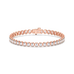 Pulsera de tenis con bisel de diamante cultivado en laboratorio de corte ovalado de 6,10 quilates para mujer hecha en platino - Product Image 4