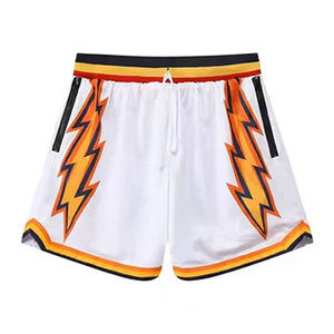 Shorts en maille pour hommes de qualité supérieure 100% polyester Séchage rapide et confortable avec taille élastique et bande tricotée rayée OEM - Product Image 5