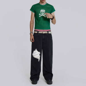 Customized logo Light Washed Superb 100%cotton Detachable Vintage Baggy Denim <b>Jeans</b> <b>Men</b> Flare <b>Jeans</b> <b>Men</b> OEM Serviced - Product Image 2