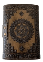 Journal en cuir véritable fait à la main avec un motif de loup en relief, double couleur, vintage, livre de sorts, grossiste, avec serrure en métal, meilleur cadeau