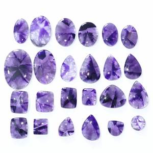 อเมทิสต์สีม่วงธรรมชาติ Cabochon อัญมณีหลวมคุณภาพสูง 100% อเมทิสต์สีม่วงธรรมชาติเรียบแบนกลับอัญมณีหลวม - Product Image 2