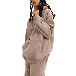 Últimos Conjuntos Deportivos de Invierno Personalizados para Mujer, de Forro Polar, Manga Larga, Estilo Holgado con Hombros Caídos, Ropa Deportiva y Urbana - Product Image 5