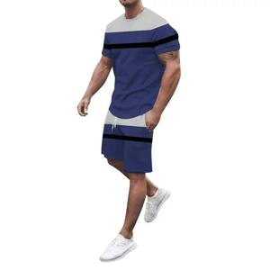 Conjunto de Pantalones Cortos y Camiseta de Manga Corta para Hombre, Corte Regular, 100% Poliéster/Algodón, Transpirable, Cierre de Cremallera, Estampado Animal, Verano - Product Image 2