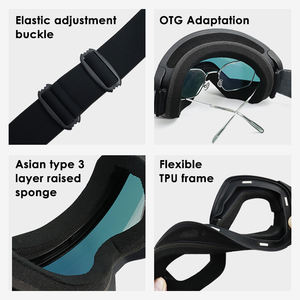 Kacamata Ski Magnetik CE UV400 Perlindungan Olahraga Kacamata Salju Lensa Cermin Terpolarisasi Snowboard Snowmobile Kacamata Pengaman Logo Kustom - Product Image 3