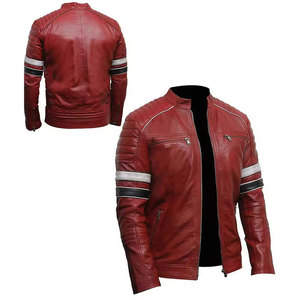 Blouson Bomber en Cuir Véritable Personnalisé pour Homme, Fabricant OEM, Séchage Rapide, Respirant, Col Montant, Hiver - Product Image 2