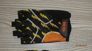 Nuevos Guantes de Ciclismo Negros y Naranjas con Protección UV, Cierre de Velcro Antideslizante, Diseño Unisex de Medio Dedo - Product Image 2