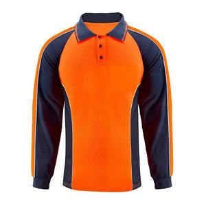 Wholesale OEM Hi Visibility Safety Polo <b>Shirt</b> Workwear Security Reflective Stripe Long Sleeve Workers Safety Polo <b>Shirts</b> - Product Image 1
