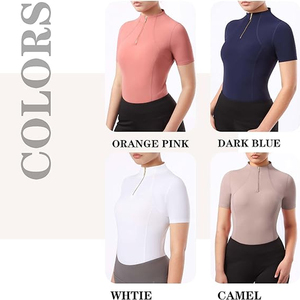 เสื้อฝึกขี่ม้าแขนสั้นสำหรับผู้หญิง มีซิป พร้อมสำหรับการฝึกซ้อม - Product Image 6