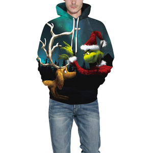 Sweat-shirt à capuche de Noël, polaire chaud d'hiver, pull décontracté imprimé pour hommes et adolescents, cadeau, style tendance, Noël, amour, plaisir - Product Image 4