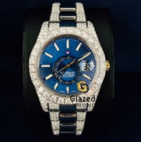Reloj de Lujo para Hombre con Diamantes Moissanite de Corte Brillante, Esfera de Cristal Analógica, Acero Inoxidable, Estilo Hip Hop, VVs Mejorados
