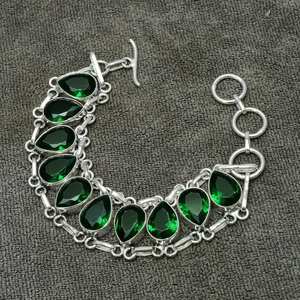 Bracelet Diopside en argent Sterling 925 fait à la main Bracelet de pierres précieuses en argent Sterling 925 bijoux de fête de mariage chrétien cadeau pour - Product Image 1