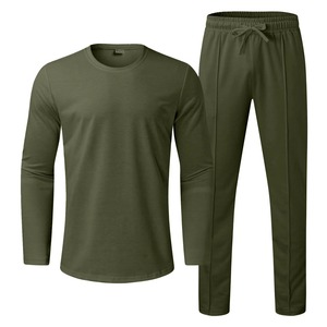 Men's Sport <b>Suits</b> Spring Autumn Streetwear 2 Piece Set Long Sleeve O-Neck Slim <b>T</b>-<b>Shirts</b>+High Waist Pant Sets Plus Size Tracksuit - Product Image 2