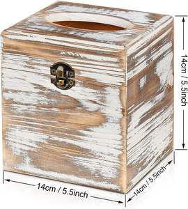 Couvercle de boîte à mouchoirs carré Support de boîte à mouchoirs en bois avec distributeur de mouchoirs en papier Organisateur pour comptoir de vanité de salle de bain (lot de 2) - Product Image 6