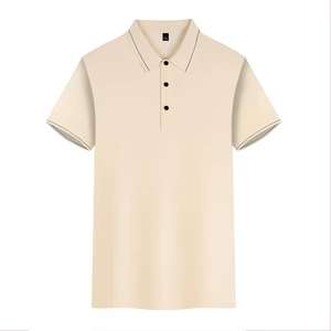 เสื้อกอล์ฟผ้าไหมสำหรับผู้ชายเสื้อโปโลผ้าแห้งเร็วพิมพ์ลายทางโลโก้ลำลองแบบถักอัดแน่นหรูหรา - Product Image 2